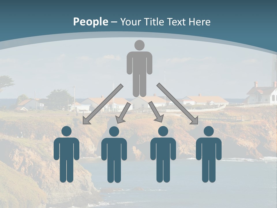 A Lighthouse On A Small Island In The Middle Of The Ocean PowerPoint Template