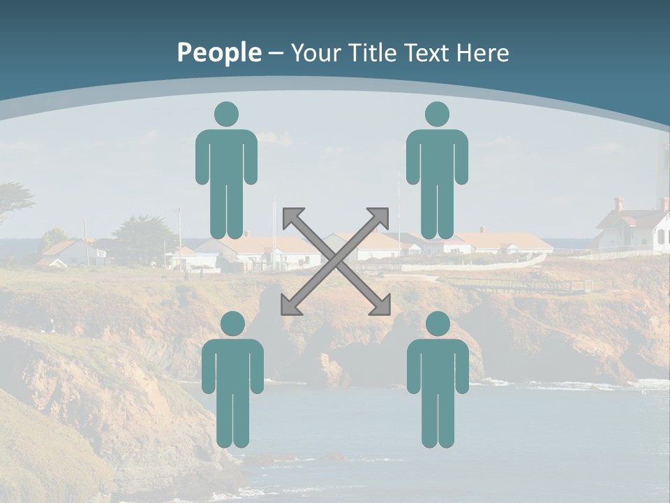 A Lighthouse On A Small Island In The Middle Of The Ocean PowerPoint Template