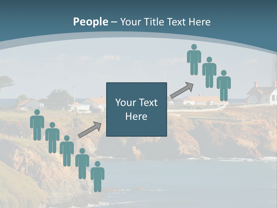 A Lighthouse On A Small Island In The Middle Of The Ocean PowerPoint Template