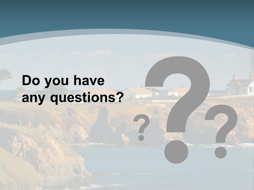 A Lighthouse On A Small Island In The Middle Of The Ocean PowerPoint Template