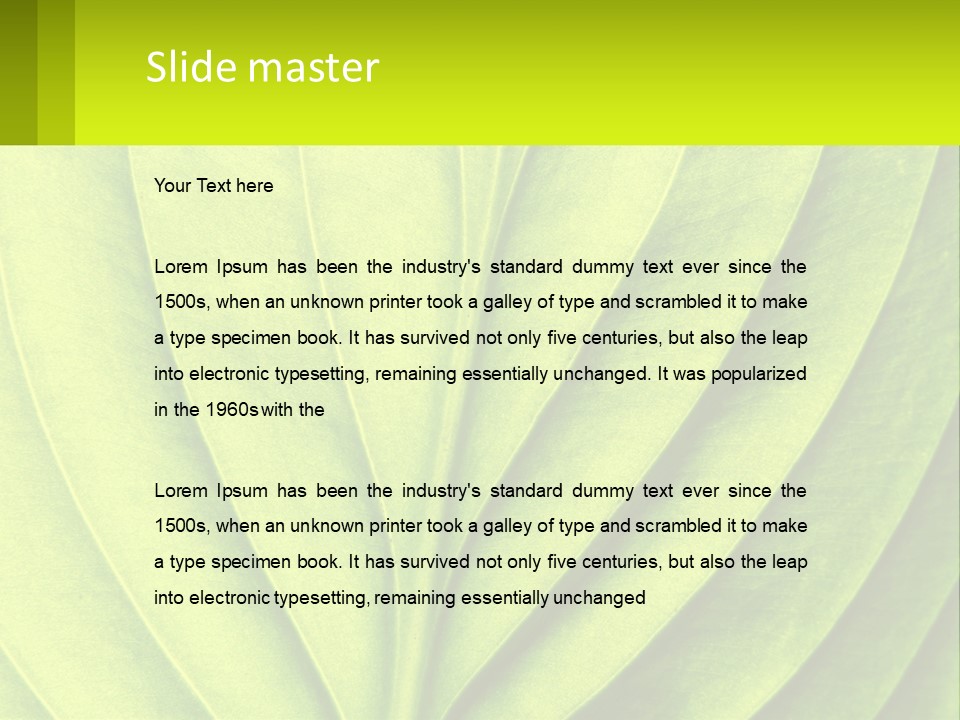 A Green Leaf Powerpoint Presentation PowerPoint Template