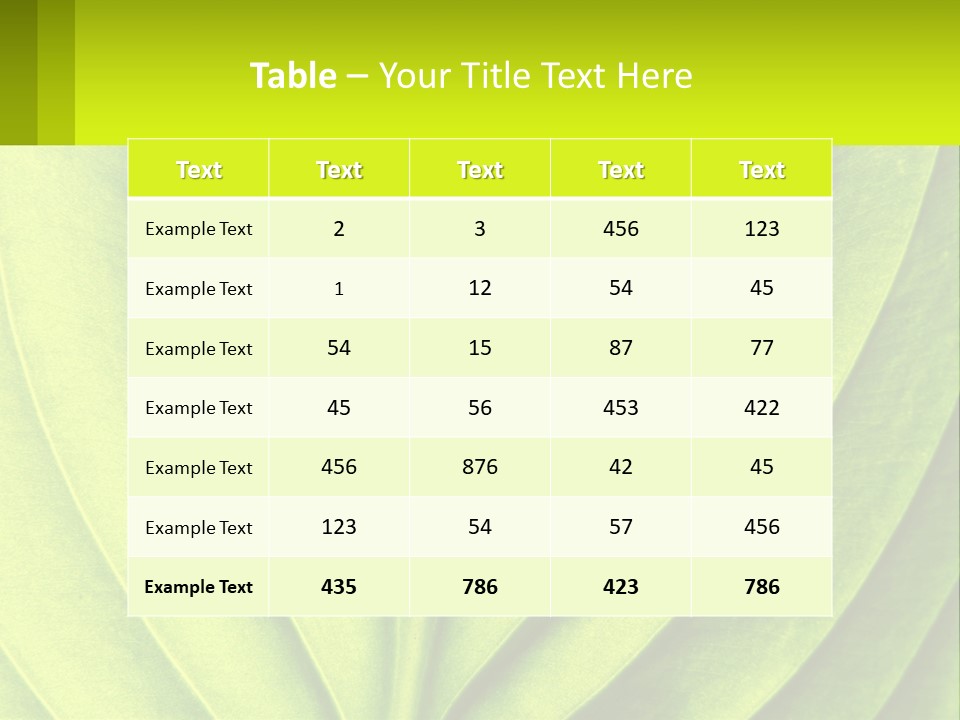 A Green Leaf Powerpoint Presentation PowerPoint Template