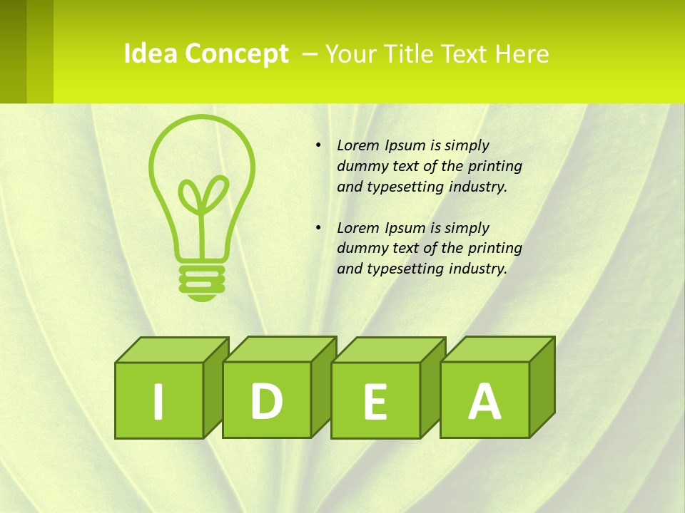 A Green Leaf Powerpoint Presentation PowerPoint Template