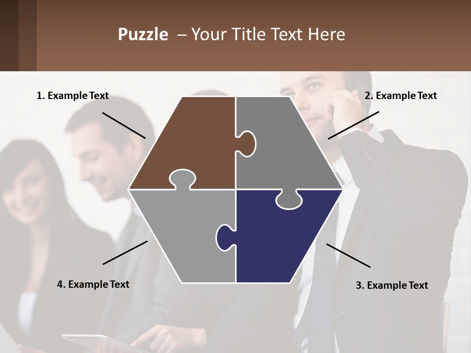 A Group Of People In Business Suits Are Talking On Their Cell Phones PowerPoint Template