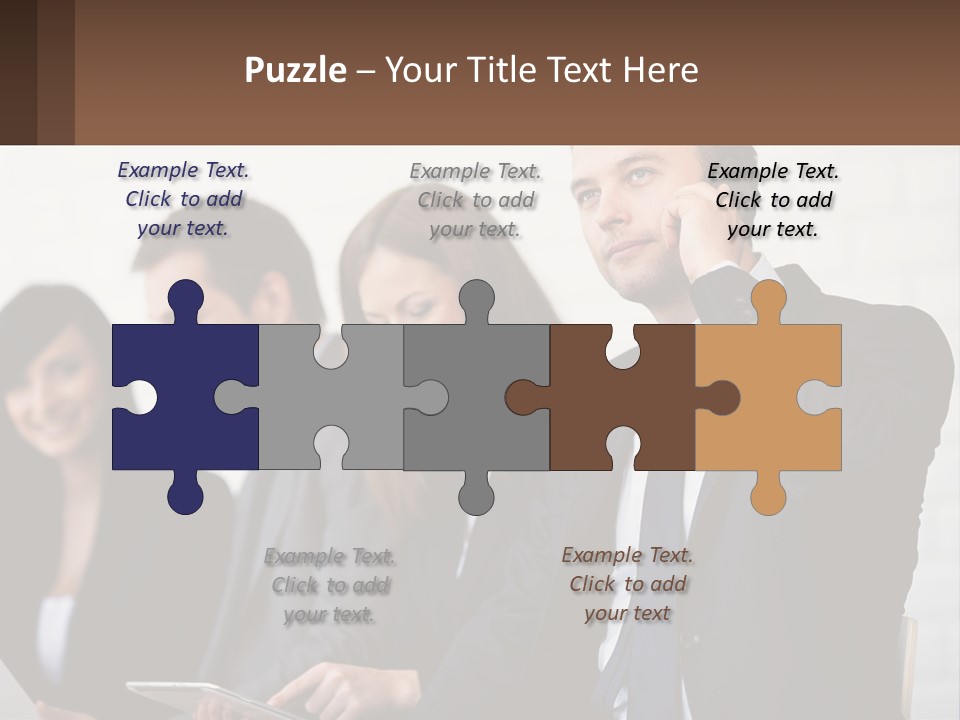 A Group Of People In Business Suits Are Talking On Their Cell Phones PowerPoint Template