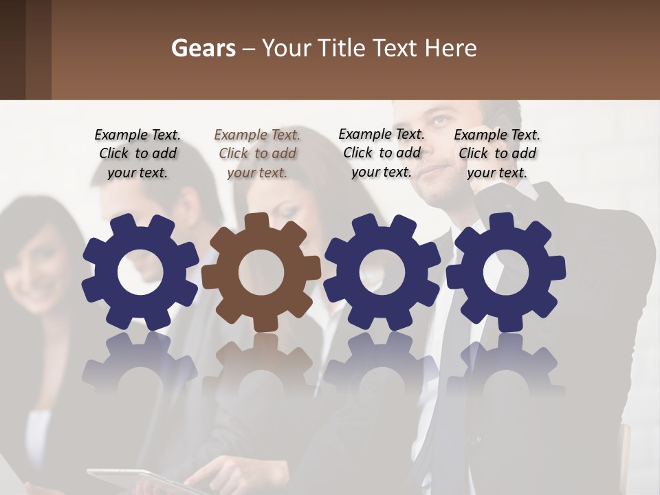 A Group Of People In Business Suits Are Talking On Their Cell Phones PowerPoint Template