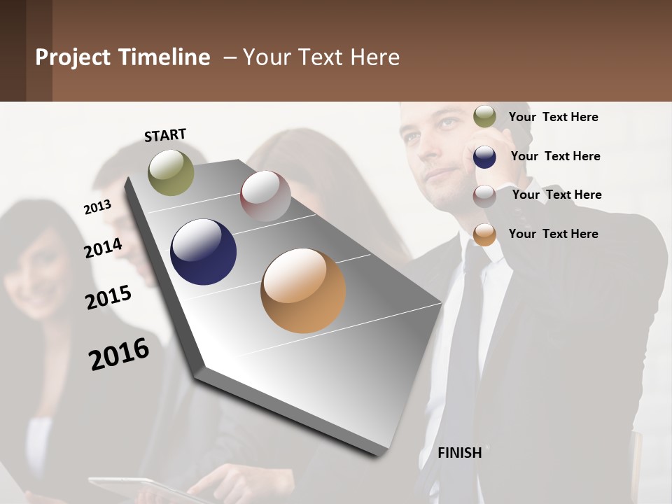 A Group Of People In Business Suits Are Talking On Their Cell Phones PowerPoint Template