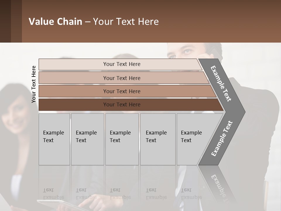 A Group Of People In Business Suits Are Talking On Their Cell Phones PowerPoint Template