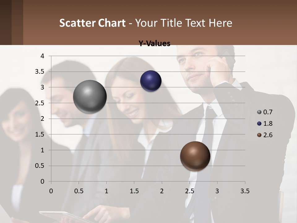 A Group Of People In Business Suits Are Talking On Their Cell Phones PowerPoint Template