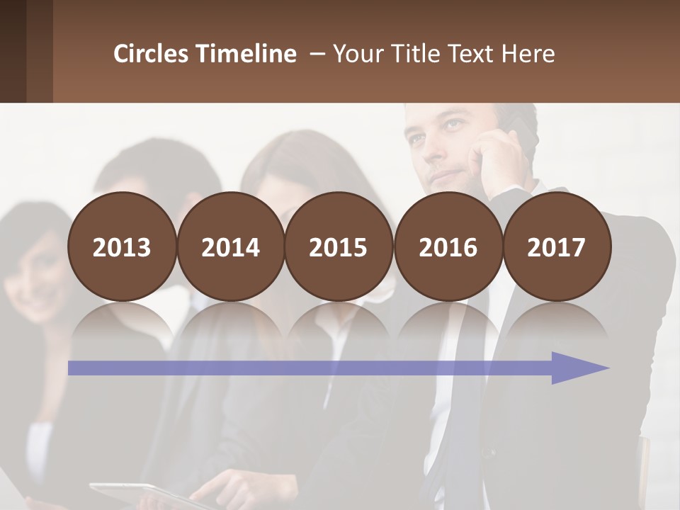 A Group Of People In Business Suits Are Talking On Their Cell Phones PowerPoint Template