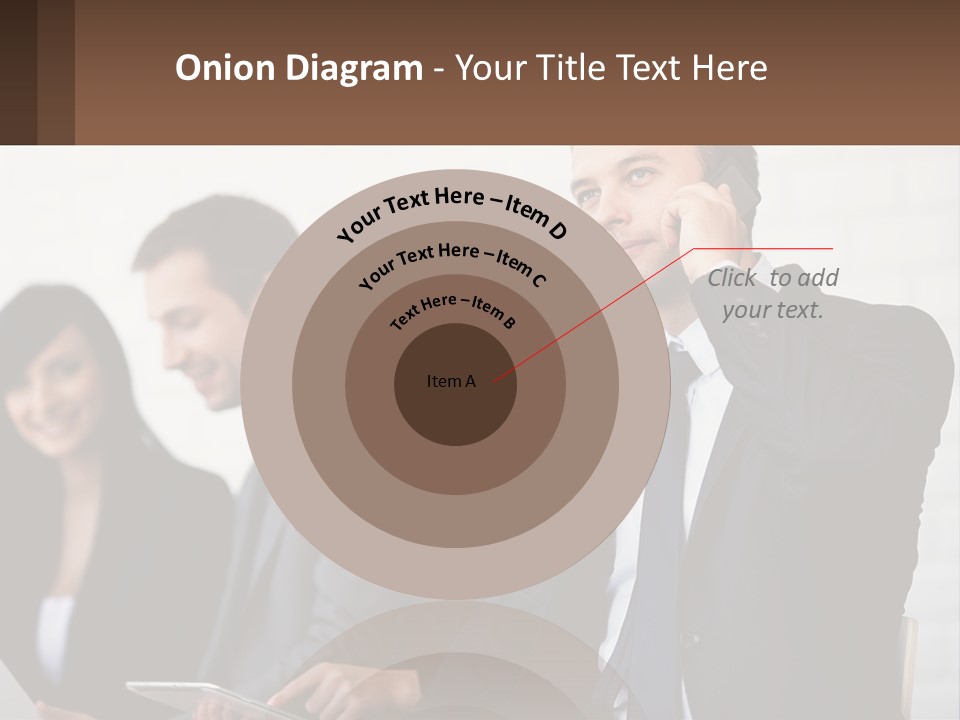 A Group Of People In Business Suits Are Talking On Their Cell Phones PowerPoint Template