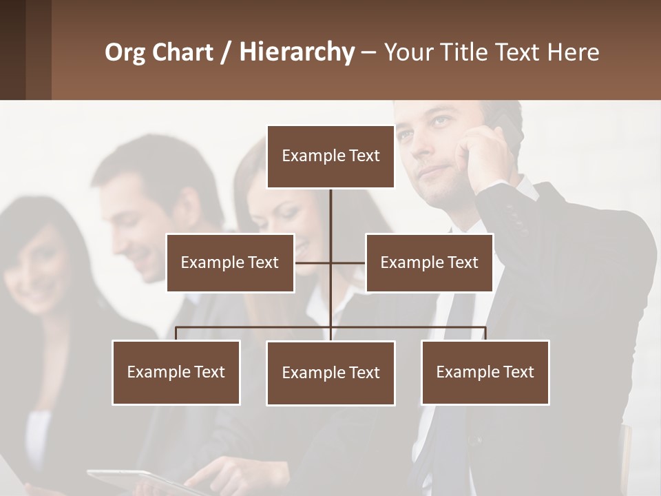 A Group Of People In Business Suits Are Talking On Their Cell Phones PowerPoint Template