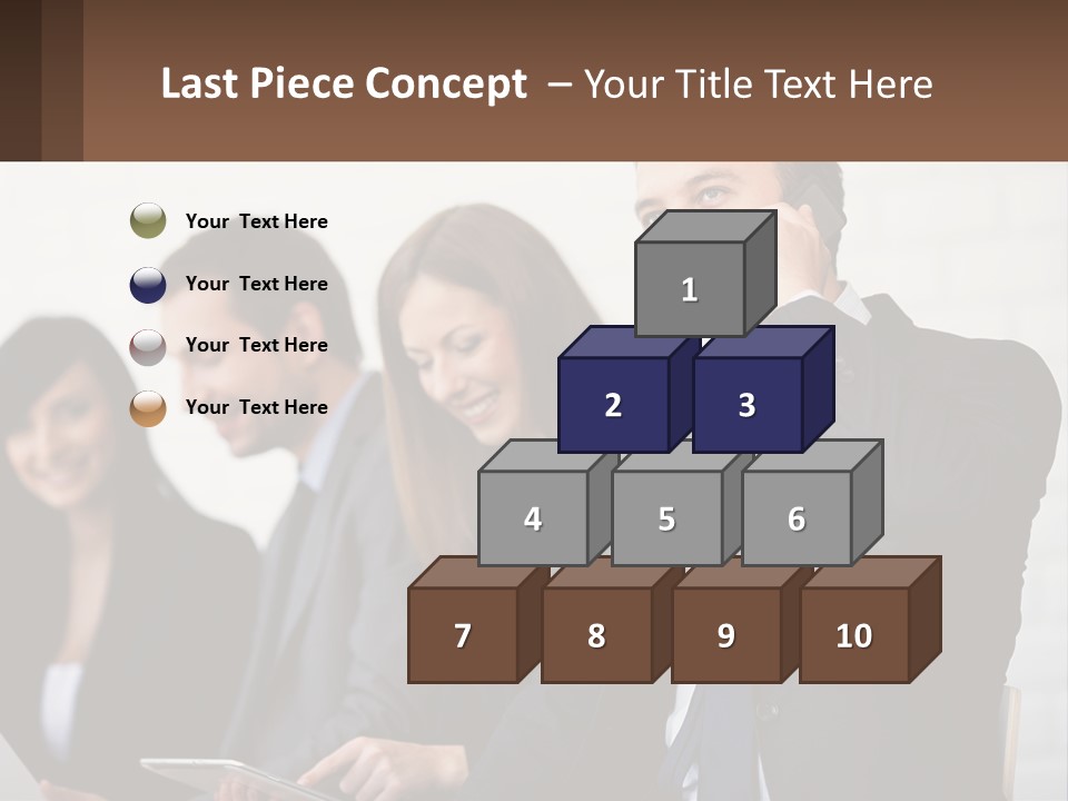 A Group Of People In Business Suits Are Talking On Their Cell Phones PowerPoint Template