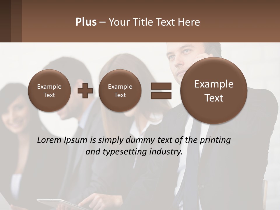 A Group Of People In Business Suits Are Talking On Their Cell Phones PowerPoint Template