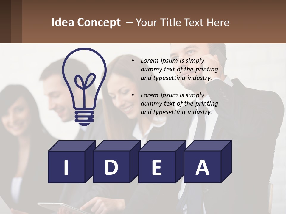 A Group Of People In Business Suits Are Talking On Their Cell Phones PowerPoint Template