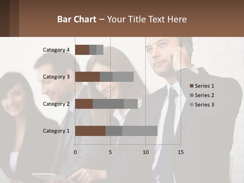 A Group Of People In Business Suits Are Talking On Their Cell Phones PowerPoint Template