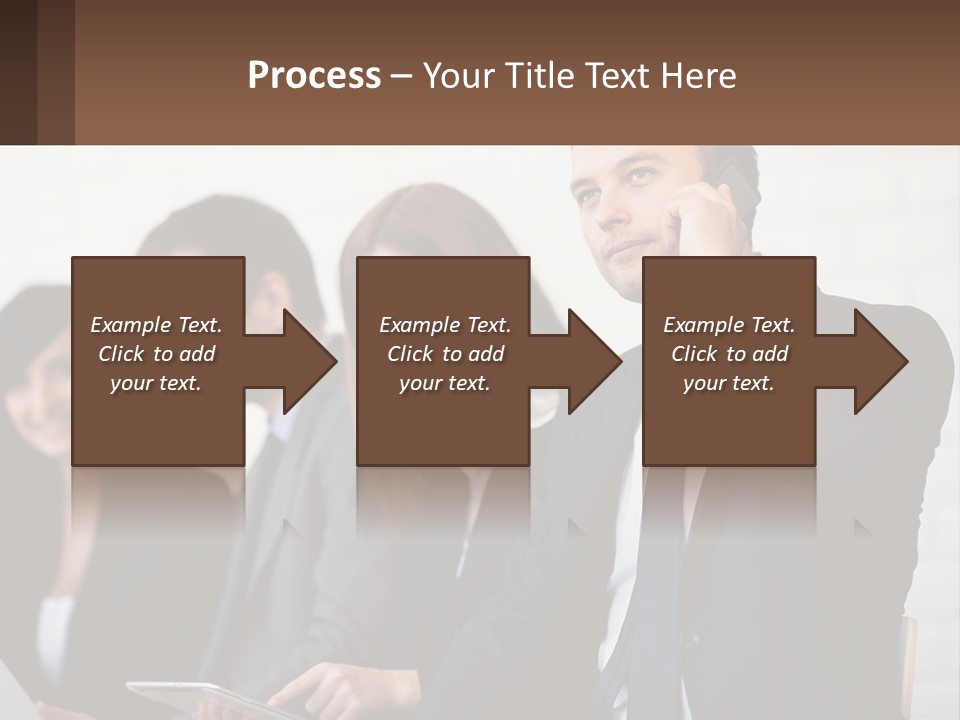 A Group Of People In Business Suits Are Talking On Their Cell Phones PowerPoint Template