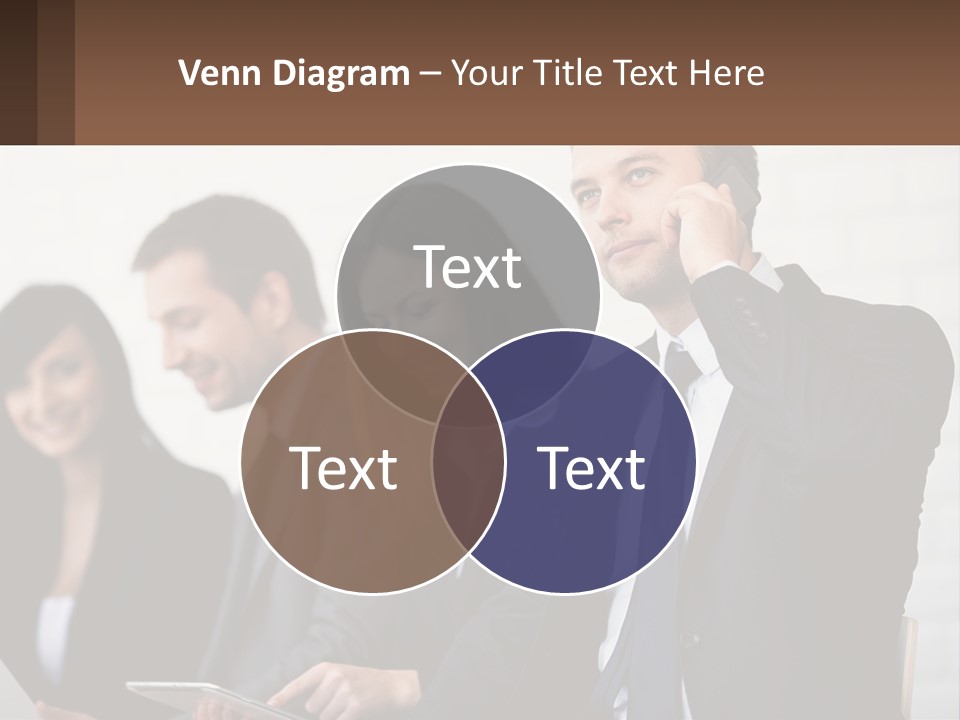 A Group Of People In Business Suits Are Talking On Their Cell Phones PowerPoint Template