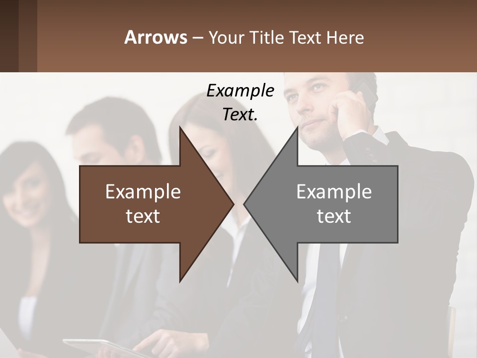A Group Of People In Business Suits Are Talking On Their Cell Phones PowerPoint Template