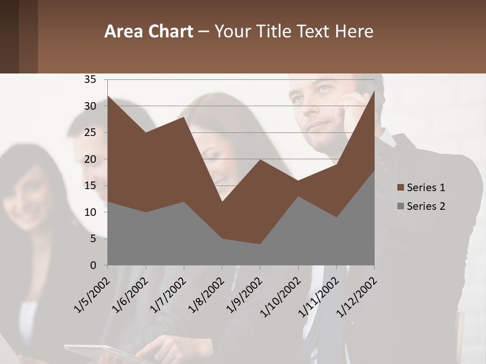 A Group Of People In Business Suits Are Talking On Their Cell Phones PowerPoint Template
