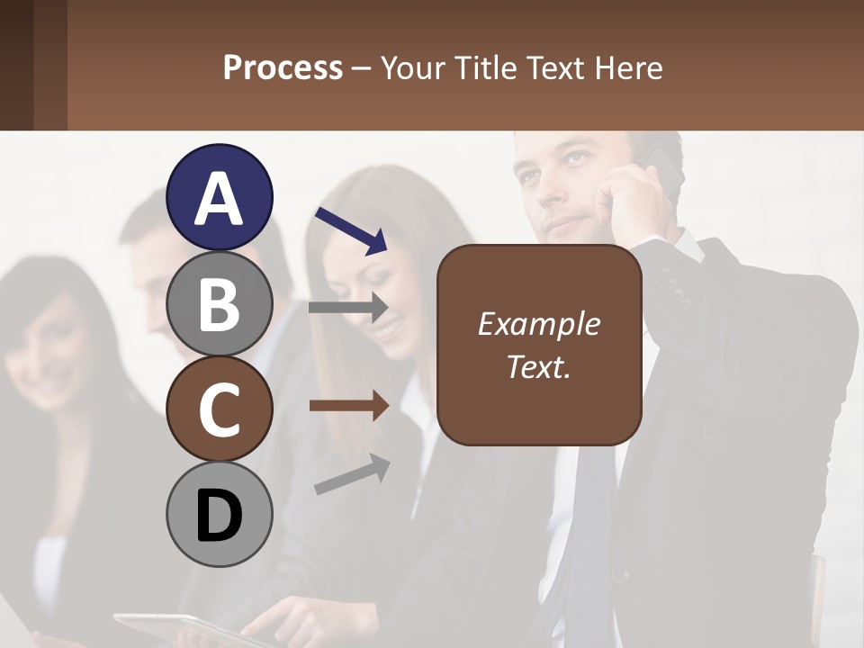 A Group Of People In Business Suits Are Talking On Their Cell Phones PowerPoint Template