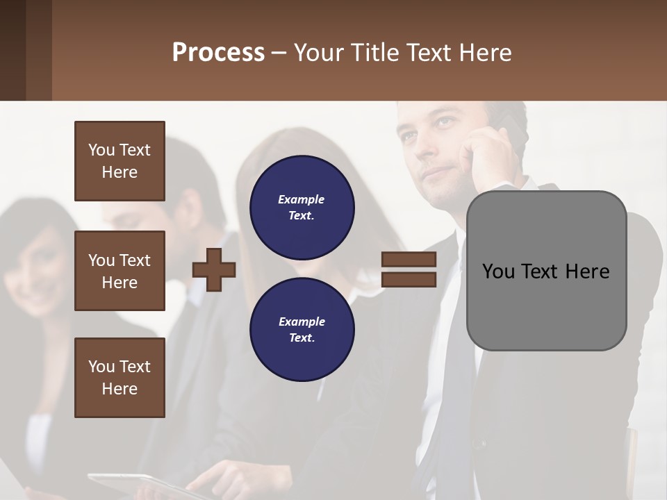 A Group Of People In Business Suits Are Talking On Their Cell Phones PowerPoint Template