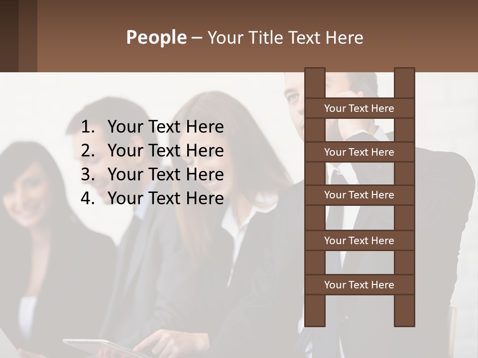 A Group Of People In Business Suits Are Talking On Their Cell Phones PowerPoint Template