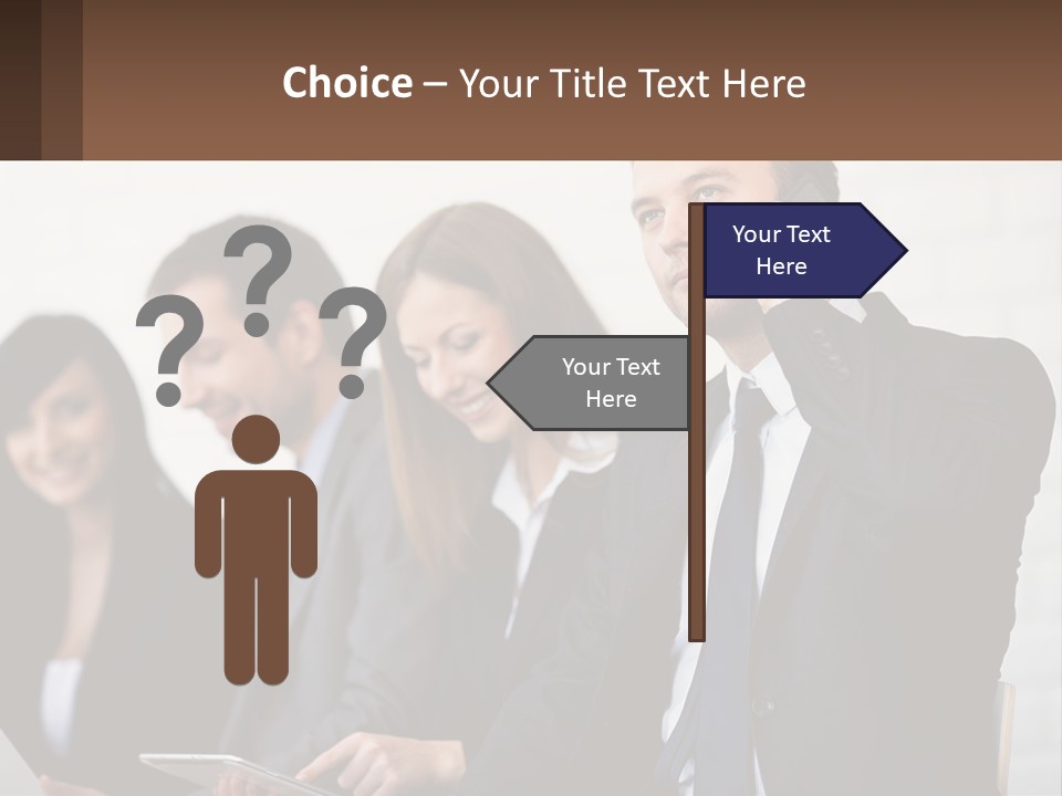 A Group Of People In Business Suits Are Talking On Their Cell Phones PowerPoint Template