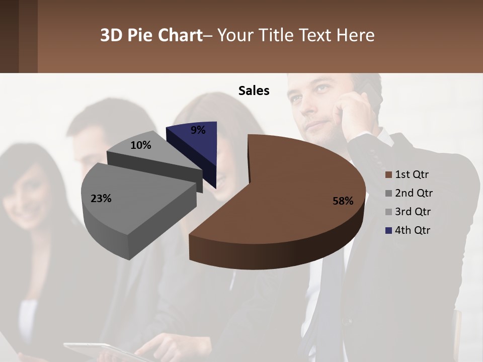 A Group Of People In Business Suits Are Talking On Their Cell Phones PowerPoint Template