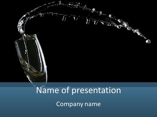 A Glass Of Wine Is Being Poured Into It PowerPoint Template