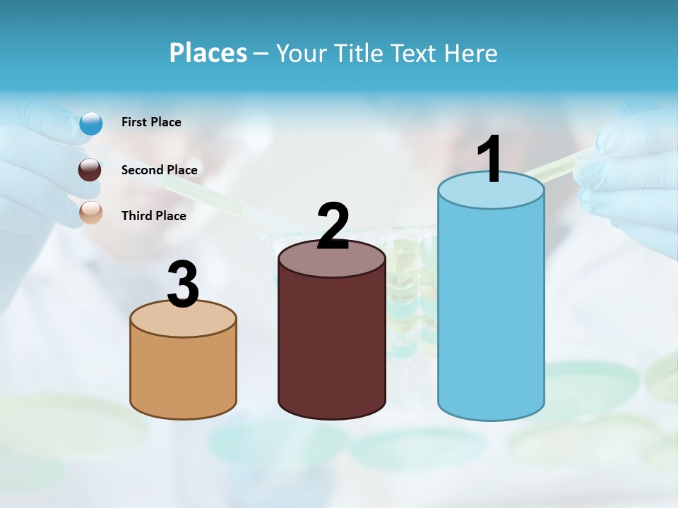 Two Men In Lab Coats Holding Test Tubes PowerPoint Template