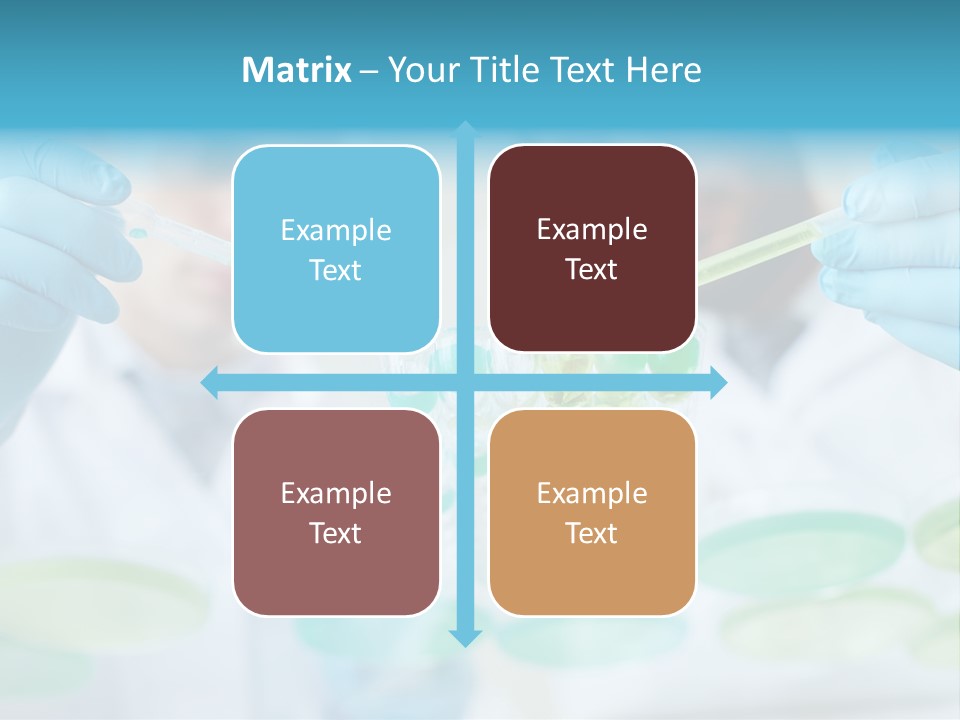 Two Men In Lab Coats Holding Test Tubes PowerPoint Template
