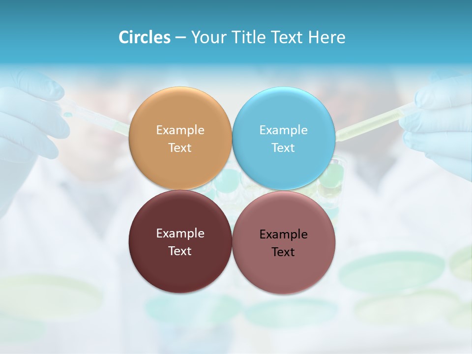 Two Men In Lab Coats Holding Test Tubes PowerPoint Template