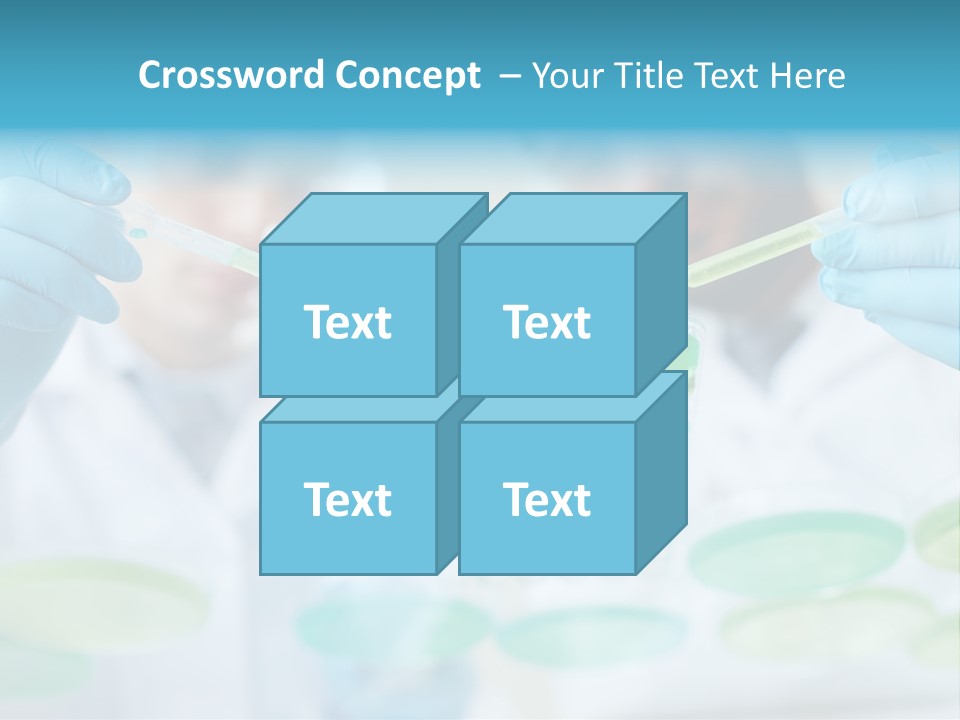 Two Men In Lab Coats Holding Test Tubes PowerPoint Template