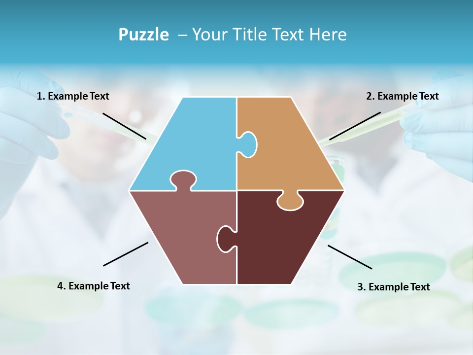Two Men In Lab Coats Holding Test Tubes PowerPoint Template
