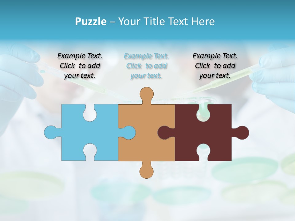 Two Men In Lab Coats Holding Test Tubes PowerPoint Template