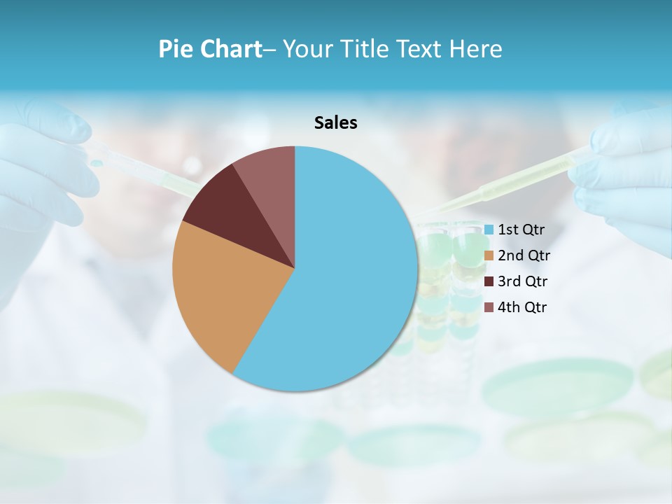 Two Men In Lab Coats Holding Test Tubes PowerPoint Template