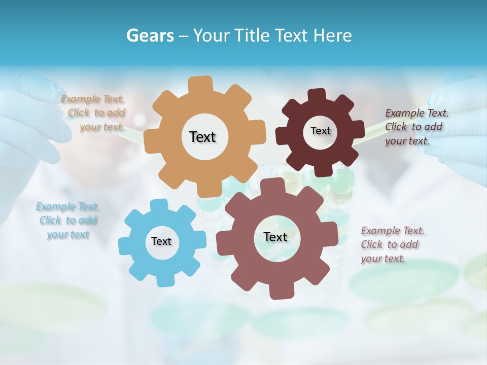 Two Men In Lab Coats Holding Test Tubes PowerPoint Template