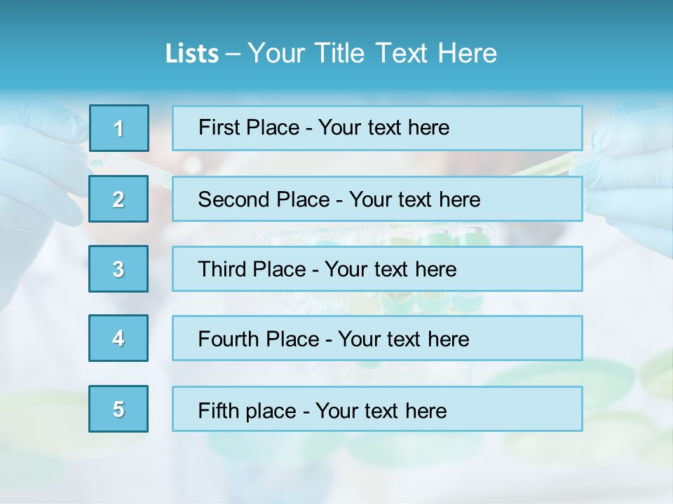 Two Men In Lab Coats Holding Test Tubes PowerPoint Template