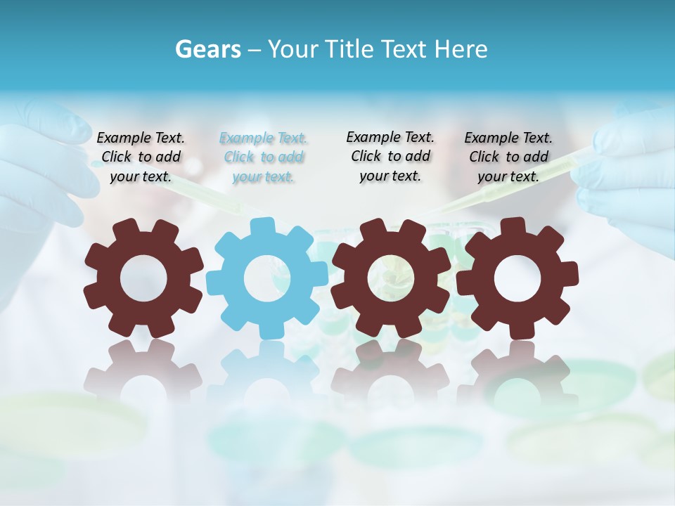 Two Men In Lab Coats Holding Test Tubes PowerPoint Template