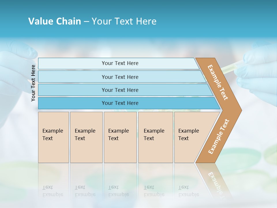 Two Men In Lab Coats Holding Test Tubes PowerPoint Template
