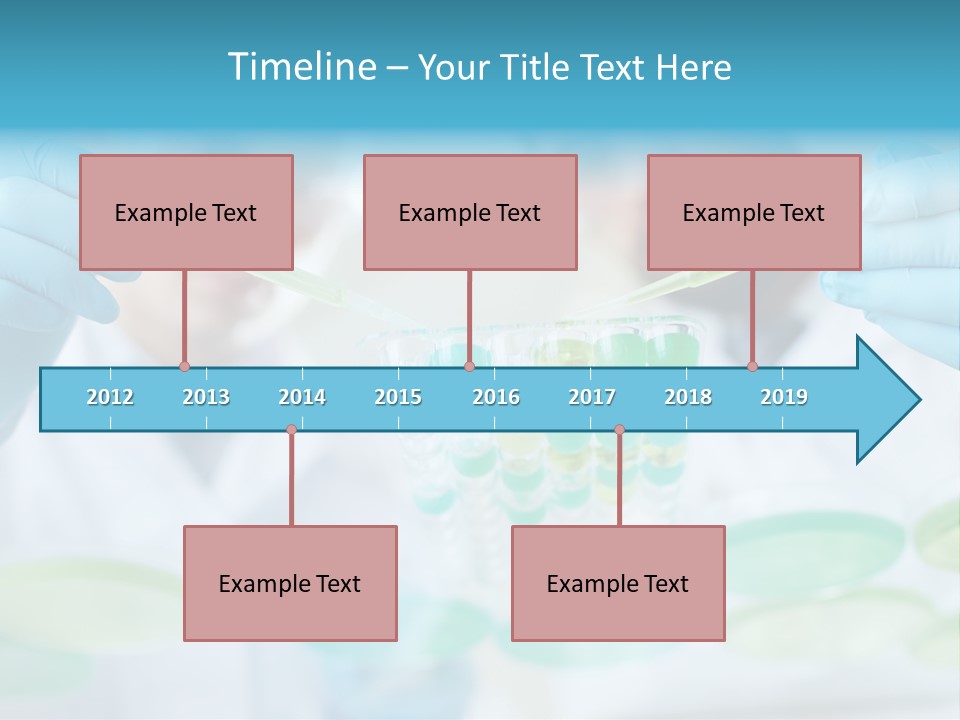 Two Men In Lab Coats Holding Test Tubes PowerPoint Template