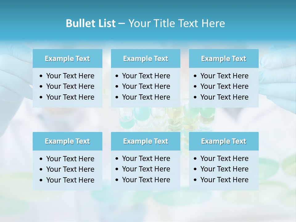 Two Men In Lab Coats Holding Test Tubes PowerPoint Template