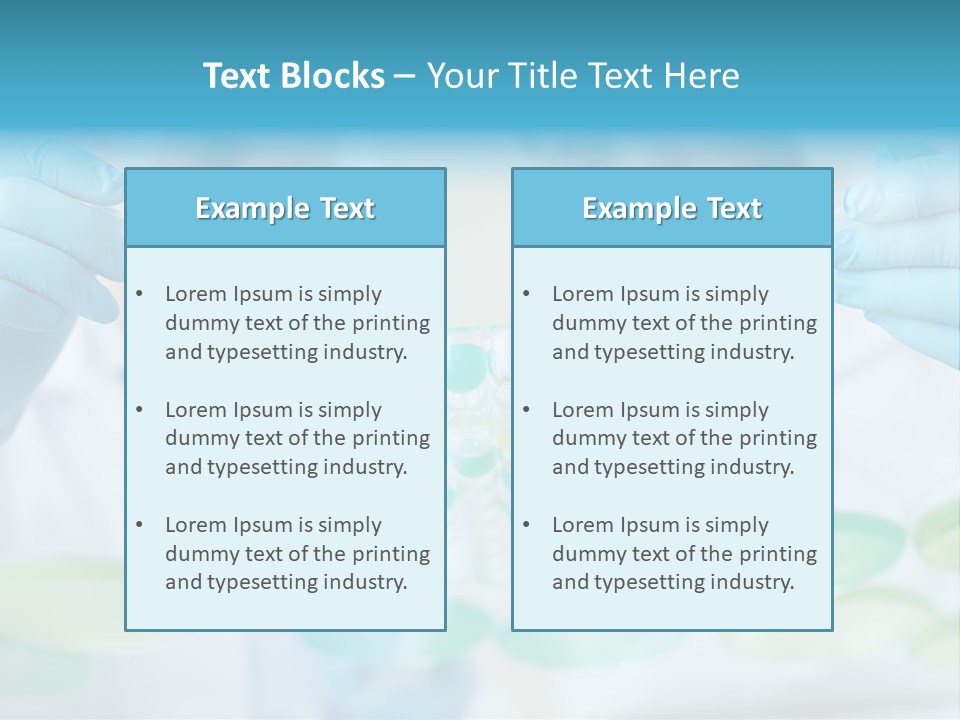 Two Men In Lab Coats Holding Test Tubes PowerPoint Template