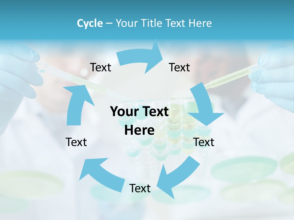Two Men In Lab Coats Holding Test Tubes PowerPoint Template