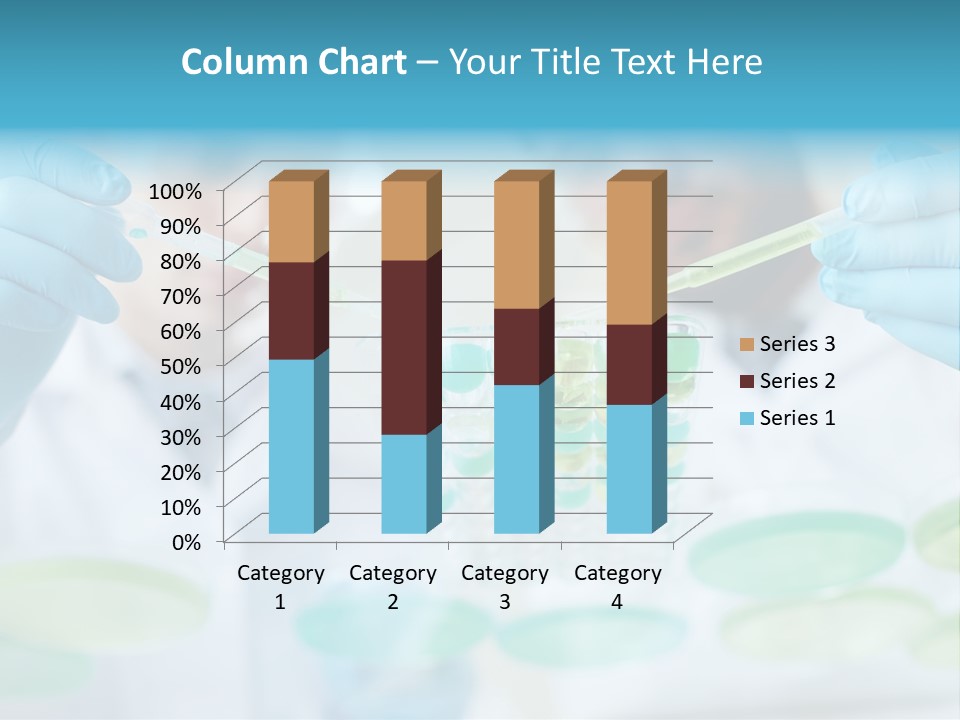 Two Men In Lab Coats Holding Test Tubes PowerPoint Template