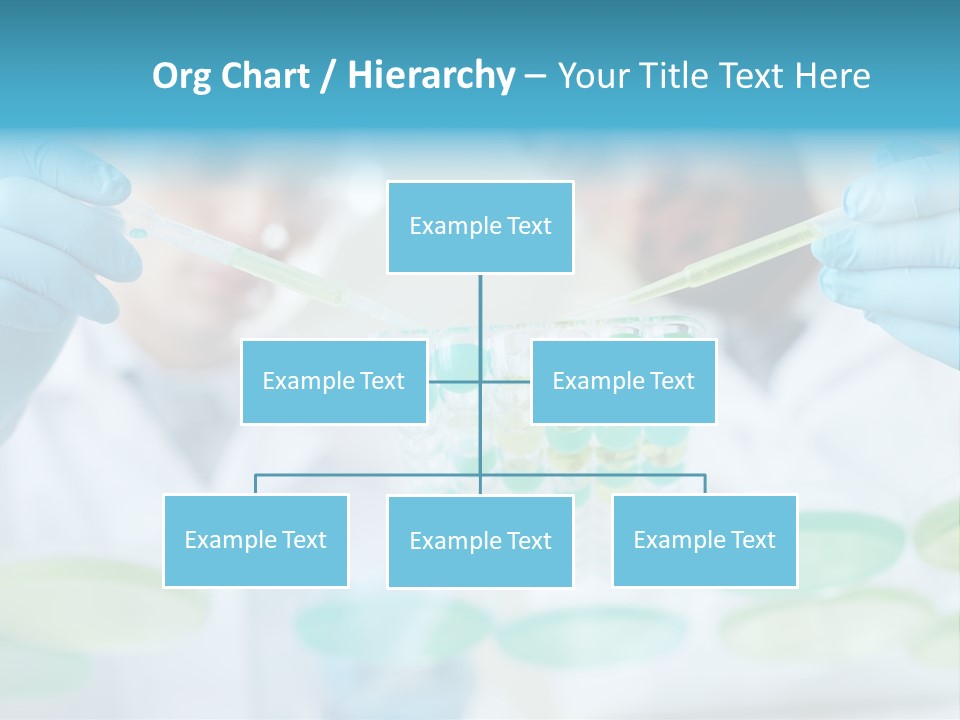 Two Men In Lab Coats Holding Test Tubes PowerPoint Template