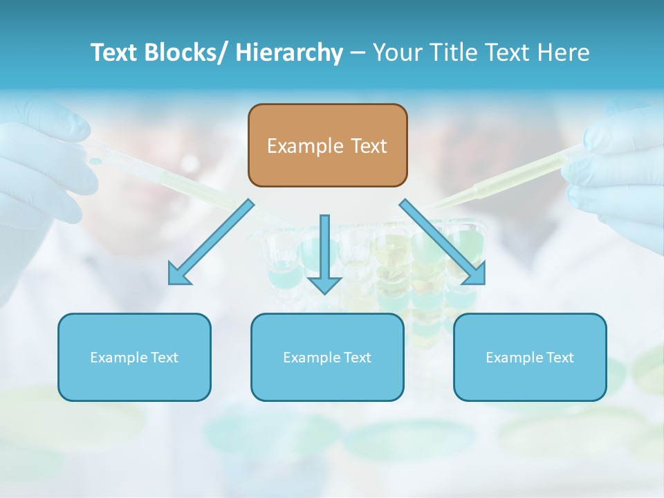 Two Men In Lab Coats Holding Test Tubes PowerPoint Template