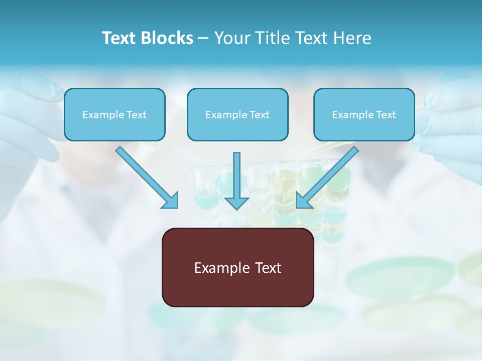 Two Men In Lab Coats Holding Test Tubes PowerPoint Template