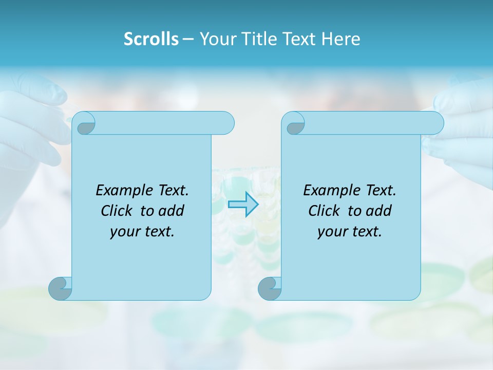 Two Men In Lab Coats Holding Test Tubes PowerPoint Template